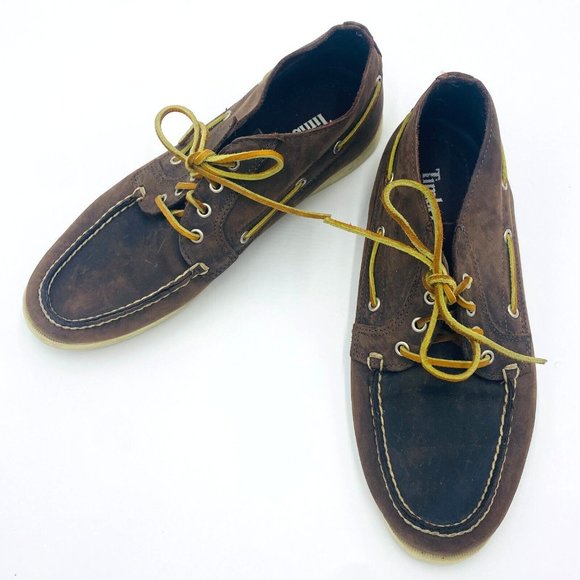 TIMBERLAND 4-EYEBOAT Chukka Boots Lace Up Loafers Brown Leather 29570 Mens 11 main image 5